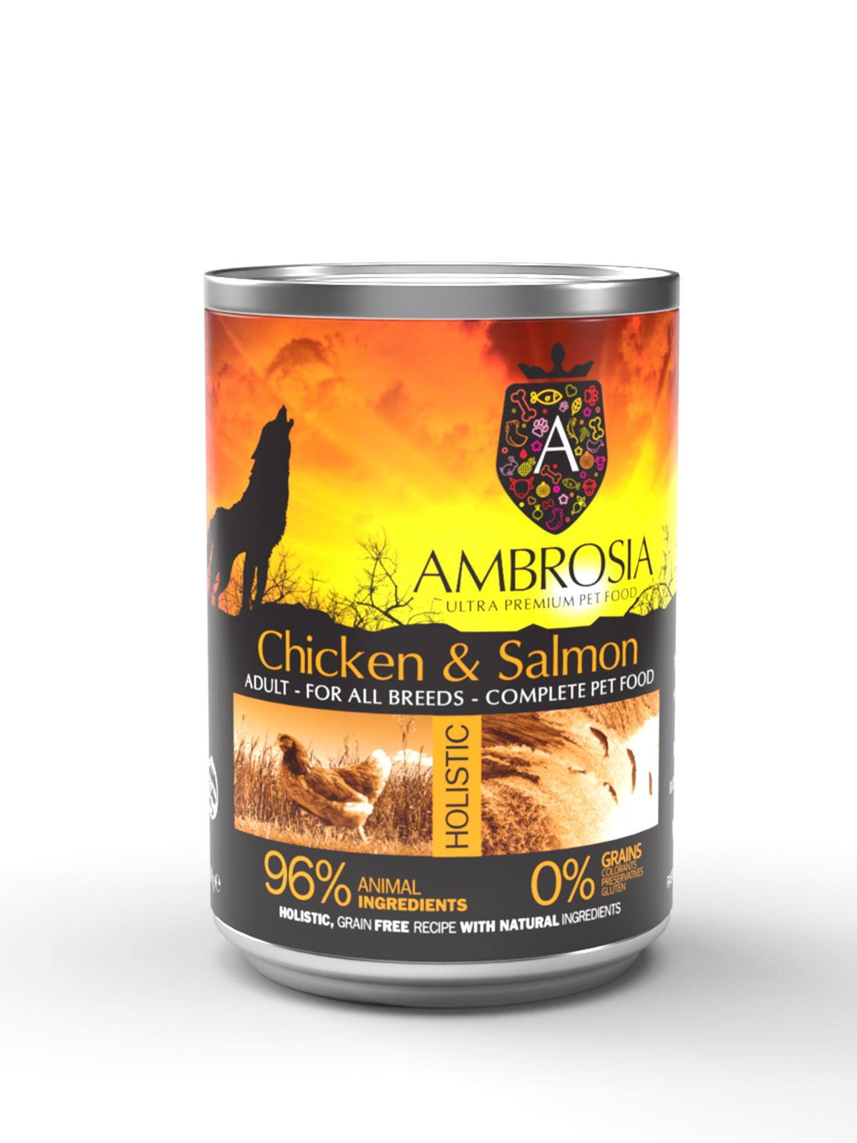 AMROSIA Pâtée pour Chien Poulet Saumon